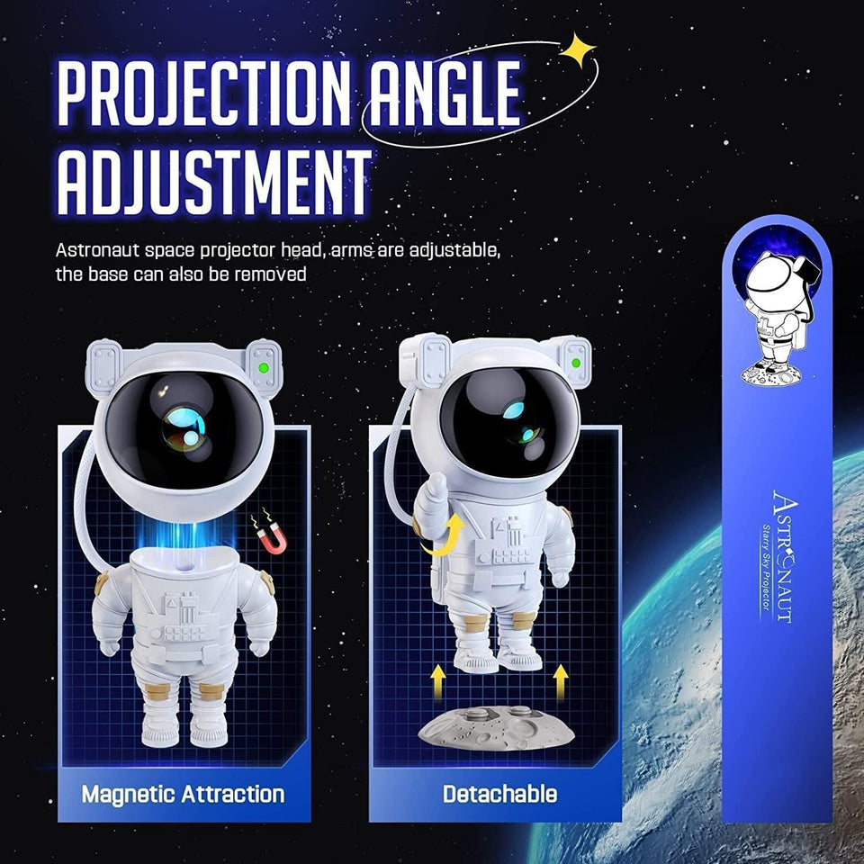 Astronaut Galaxy Projector - 360 Magnetic Head Rotation, Remote Control - Quik O Mart