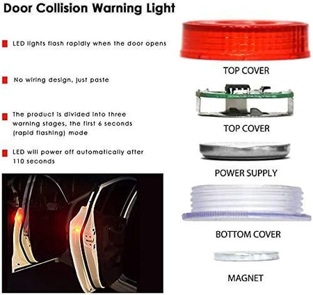 Wireless Car Door Warning Lights Pack of 2 - Quik O Mart